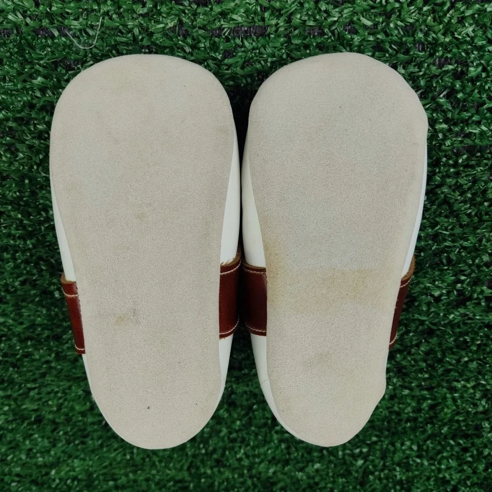 Unbranded Saddle Shoes Unisex Kids Size 2 White Brown Oxford Lace Up Pre-Walker